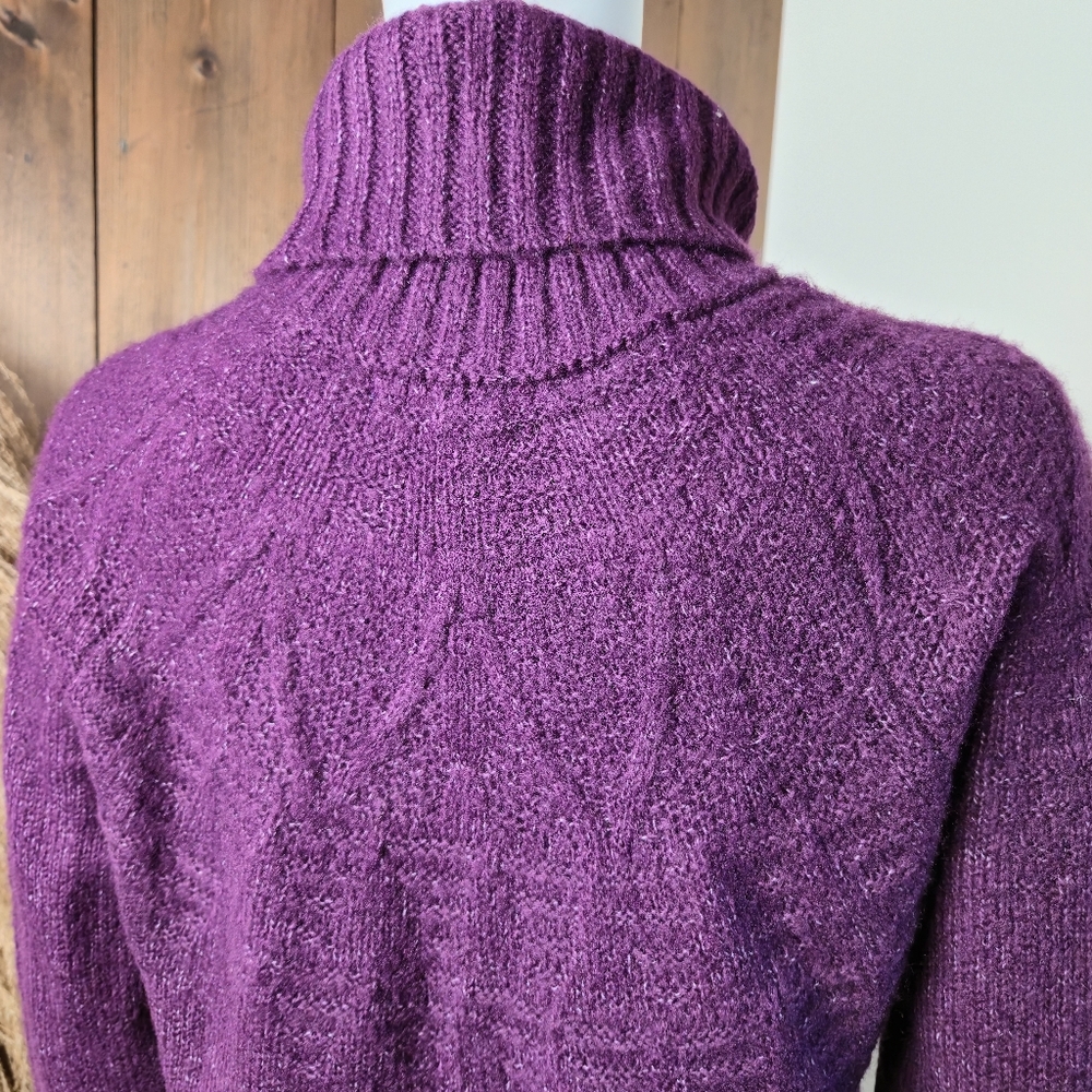 NWT Maurices Purple Turtle Neck Long Sleeve Sparkly Knit Sweater - Picture 7 of 12